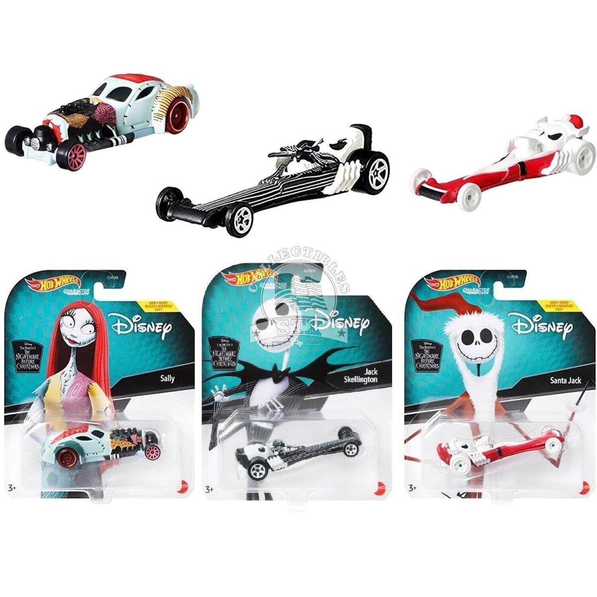 2021 Hot Wheels - Character Cars - The Nightmare Before Christmas 3pc Set