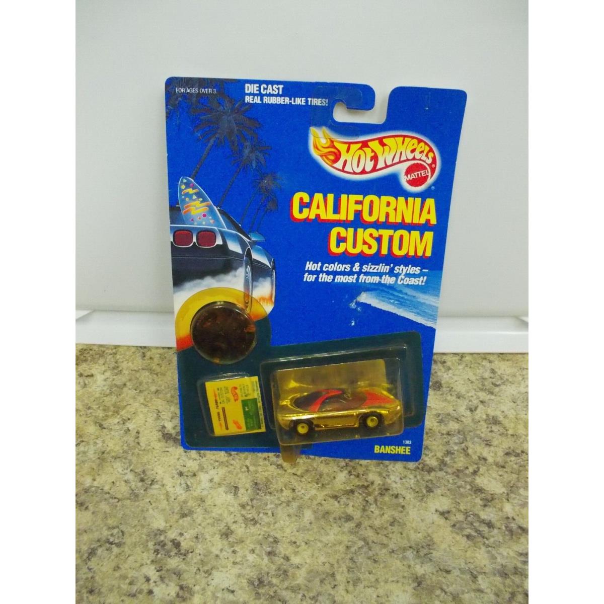 Hot Wheels California Custom Banshee Silver Car Vintge Nip Pack Rare Rubber