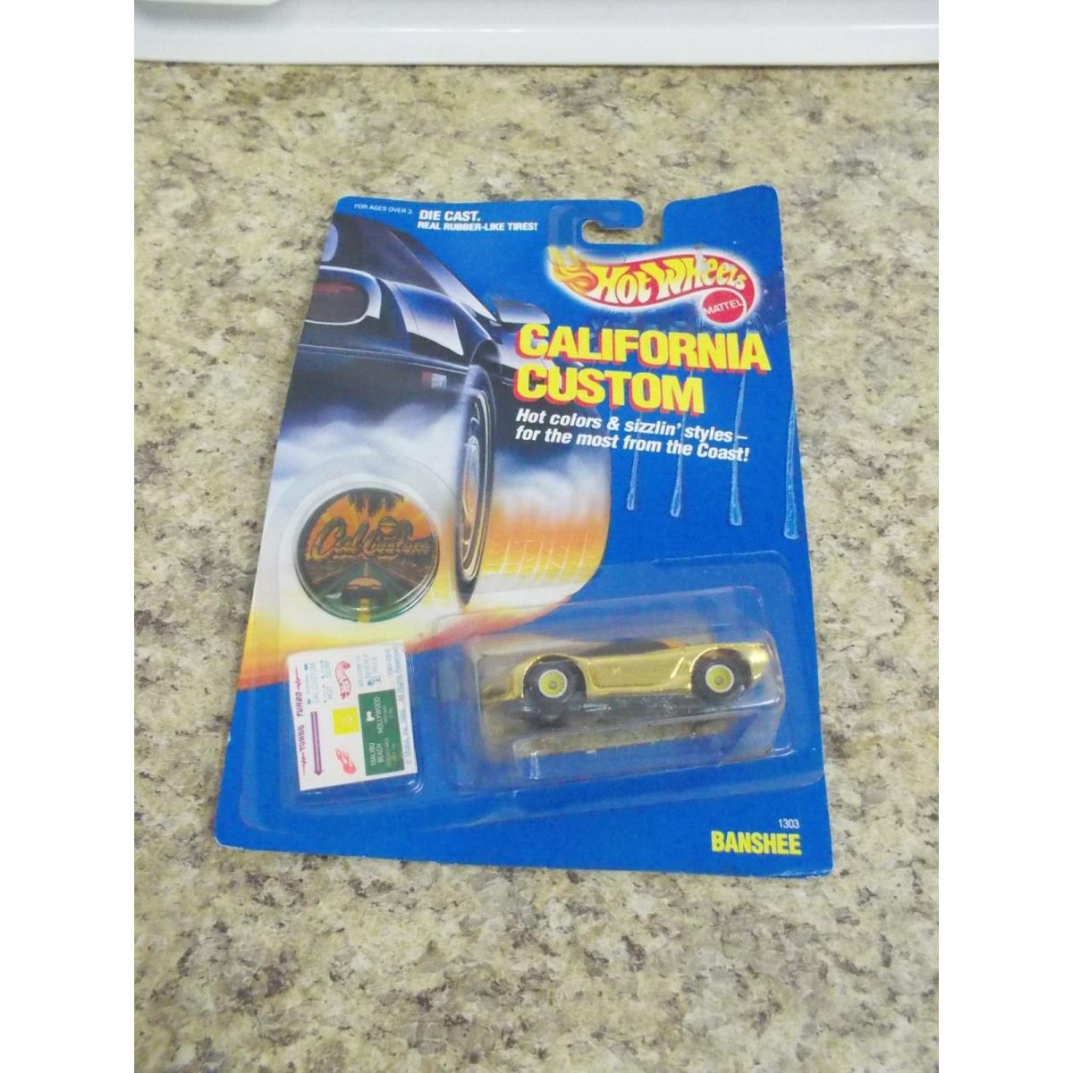 Hot Wheels California Custom Banshee Gold Car Vintge Nip In Pack Rare Rubber