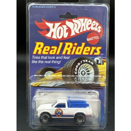 1983 Hot Wheels White Beach Patrol No. 4368 Real Riders Gray Hubs Non Mint Bubbl