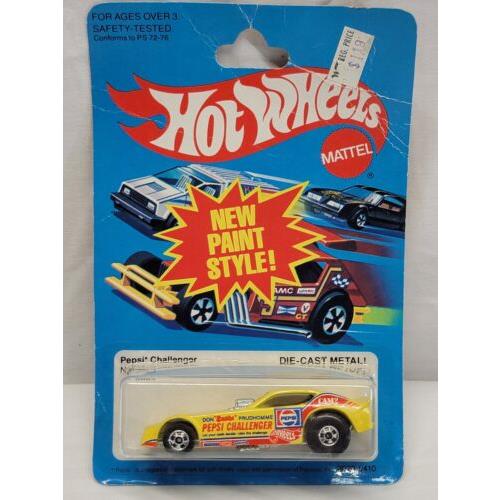 Vintage 1982 Hot Wheels Pepsi Challenger Snake Funny Car Yellow 2023 Pop UP Rare