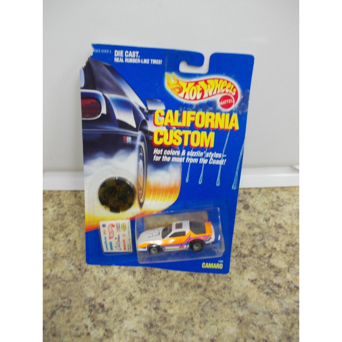 Hot Wheels California Custom Camaro Car Rubber Tires Vintge Nip In Pack Rare