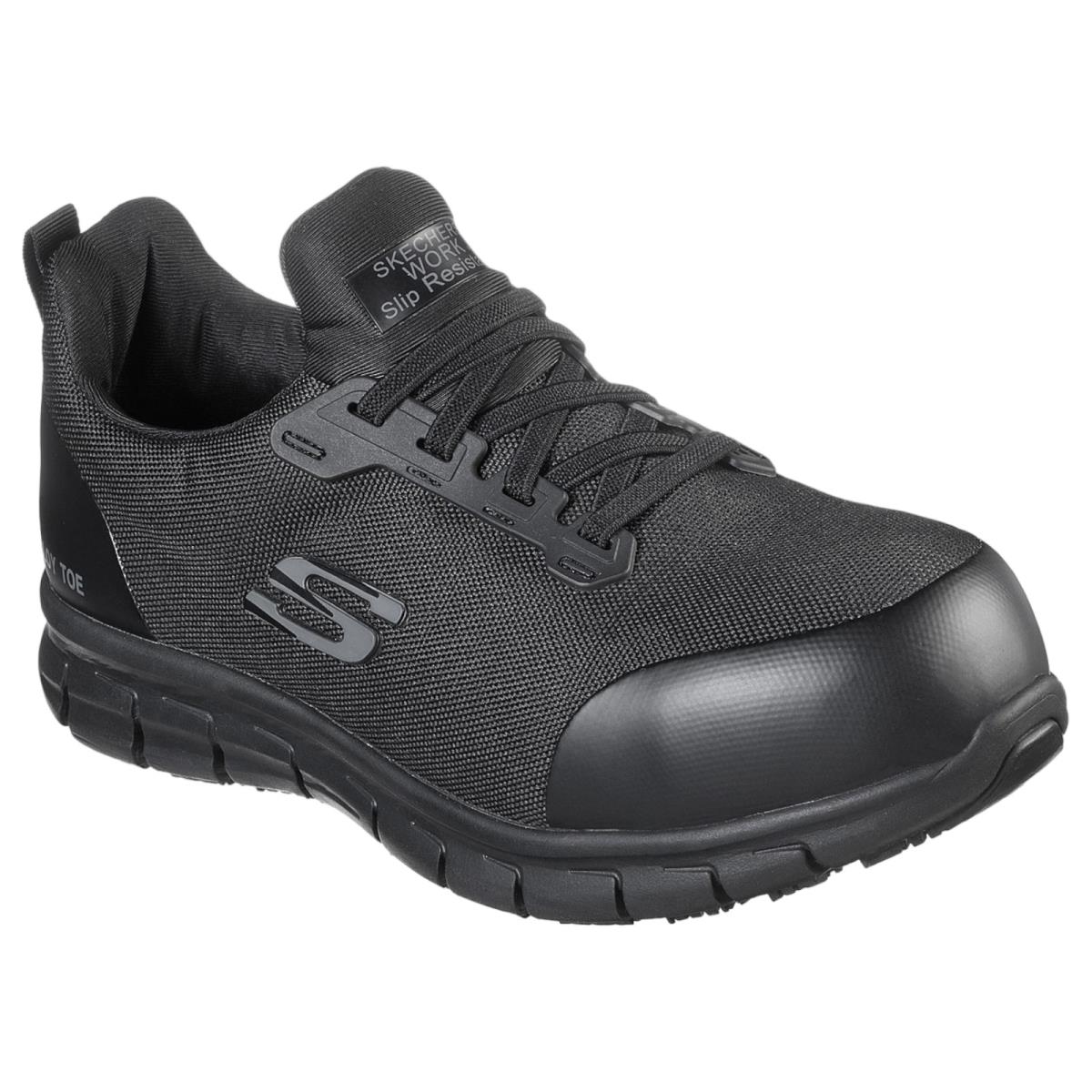 Skechers Women`s 108003 Irmo Sure Track Alloy Toe Black Work Shoes