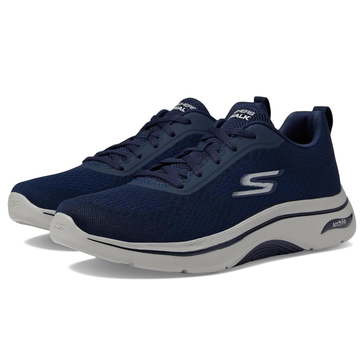Man`s Sneakers Athletic Shoes Skechers Performance Go Walk Arch Fit 2.0 Navy
