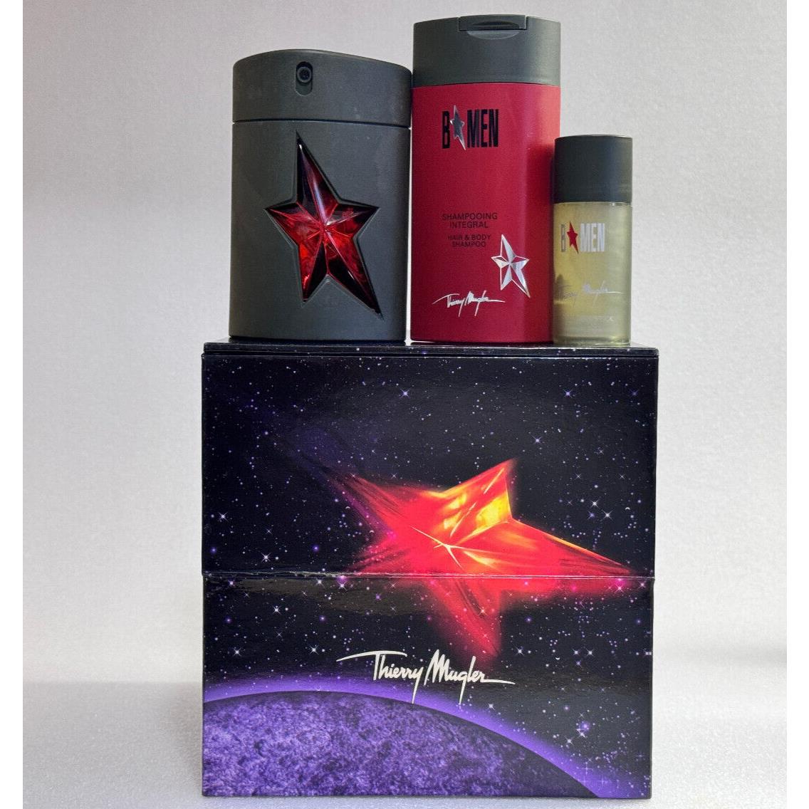 Thierry Mugler B Men 1.7 oz Edt/deodorant Stick 0.7 Oz/shampoo 3.5 oz Gift Set