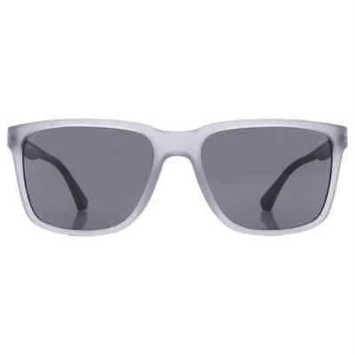 Emporio Armani Dark Grey Rectangular Men`s Sunglasses EA4047 501287 56