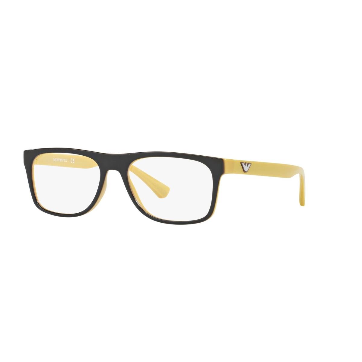 Emporio Armani EA3097 5555 Top Brown On Yellow Demo Lens 55 mm Men`s Eyeglasses