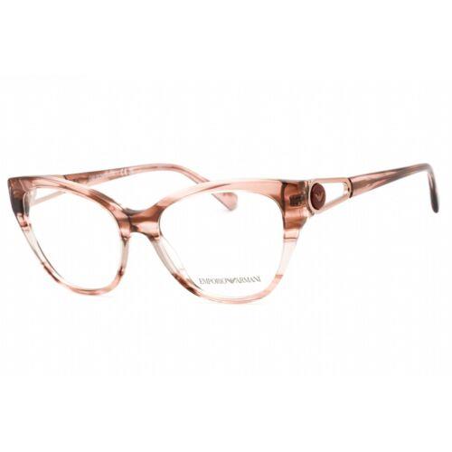 Emporio Armani Women`s Eyeglasses Shiny Striped Pink Full Rim Frame 0EA3212 5021