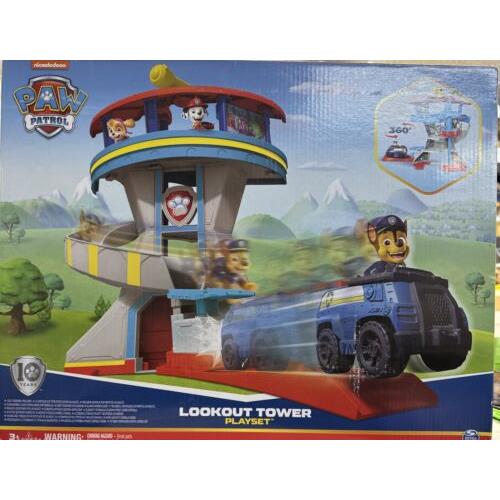 Paw Patrol Lookout Tower Playset with Toy Car Launcher 2 Chase Action Figures