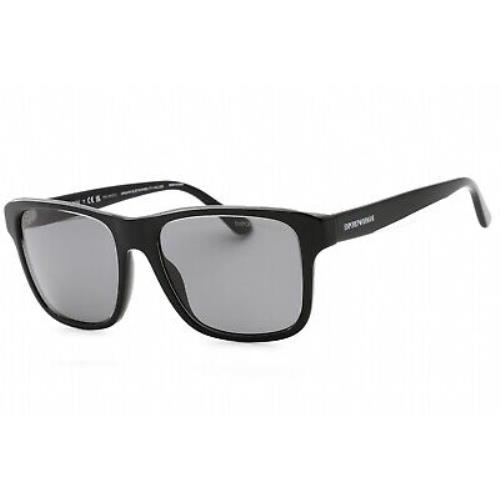 Emporio Armani EA4208 605187 Sunglasses Black Frame Grey Polarized Lenses 56mm