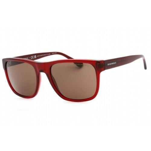 Emporio Armani Men`s Sunglasses Transparent Bordeaux Frame 0EA4163 507573