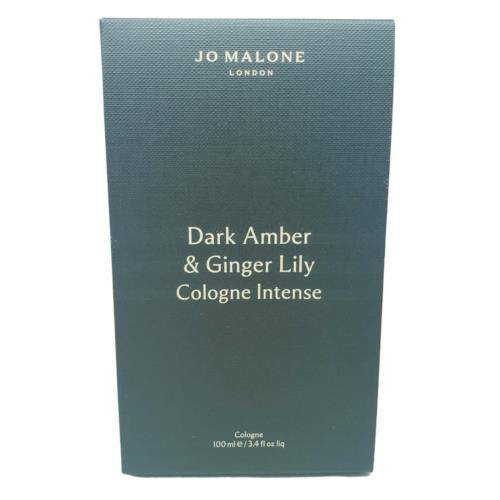 Jo Malone Dark Amber Ginger Lily Cologne Intense Spray 3.4 OZ