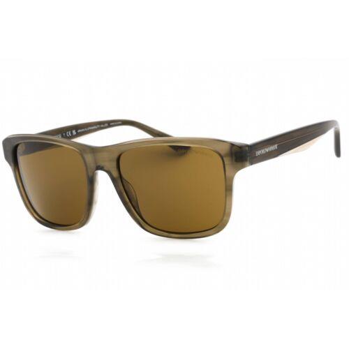 Emporio Armani Men`s Sunglasses Shiny Green Rectangular Frame 0EA4208 605573