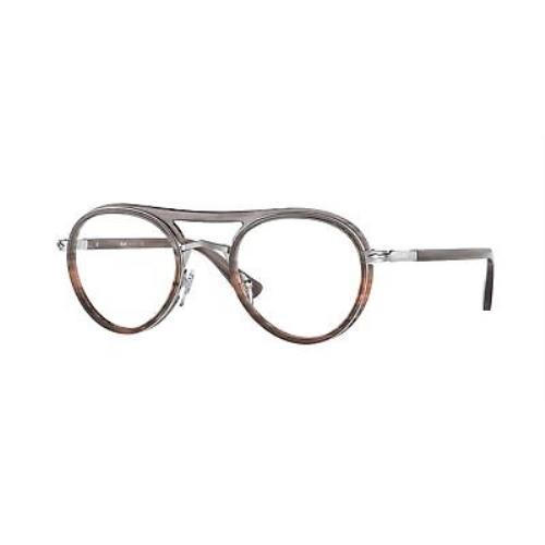 Persol PO2485V 1147 Striped Grey Grd Striped Brow Demo Lens 46 Unisex Eyeglasses