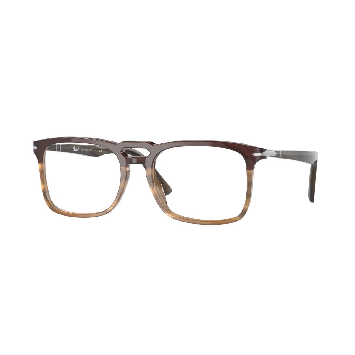 Persol PO3277V 1136 Pillow Black Striped Brown Demo Lens 54 mm Men`s Eyeglasses