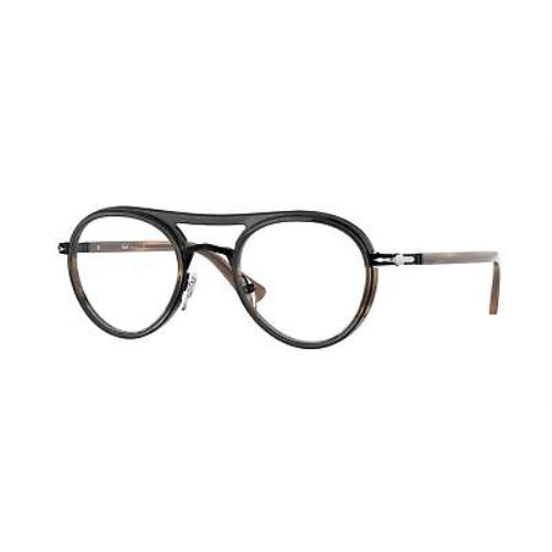 Persol PO2485V 1146 Blackstriped Brown Grey Demo Lens 48 mm Unisex Eyeglasses