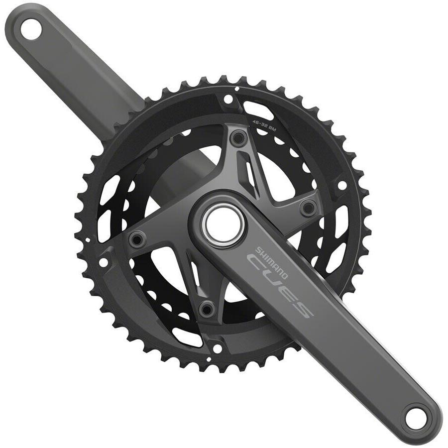 Shimano Cues FC-U6010-2 Crankset - 175mm 11-Speed 46/32t Asymmetric 110 Bcd