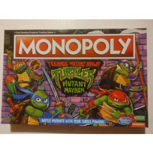 Monopoly Teenage Mutant Ninja Turtles Mutant Mayhem Tmnt Board Game Hasbro