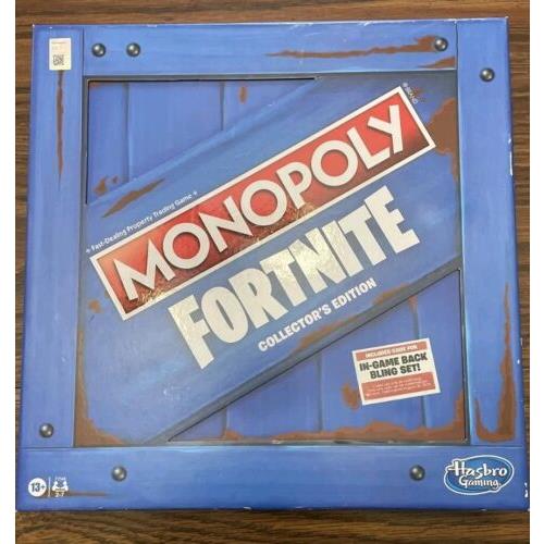 Monopoly Fortnite Collector`s Edition Board Game Includes Back Bling Set Code