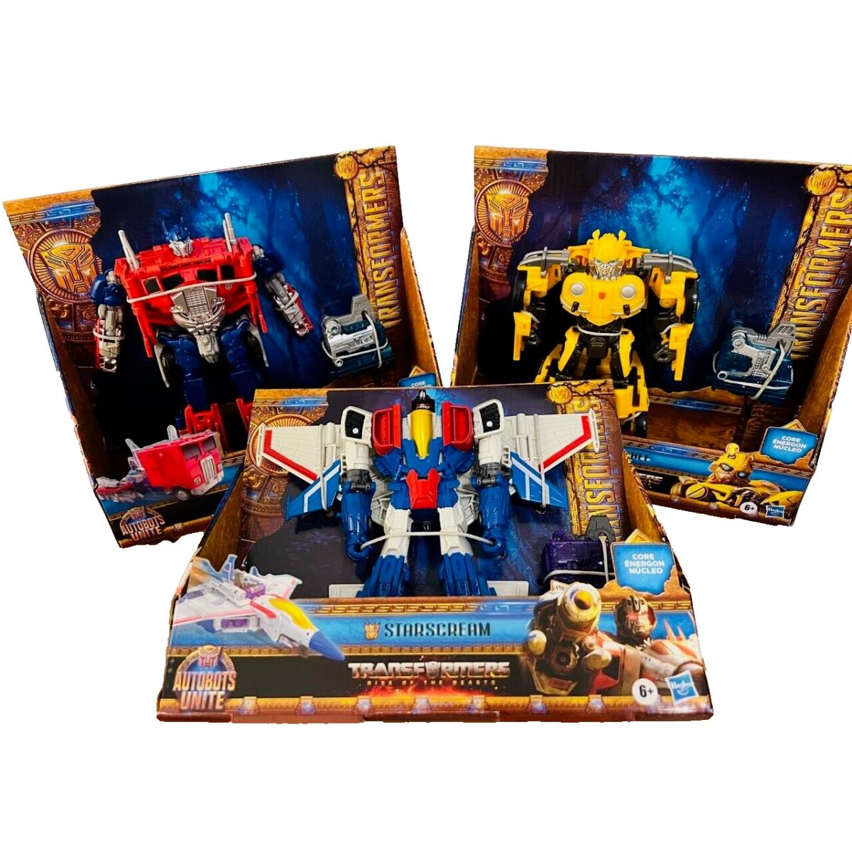 3 Transformers Rise of The Beasts Autobots Unite Bumblebee Starscream OP Prime
