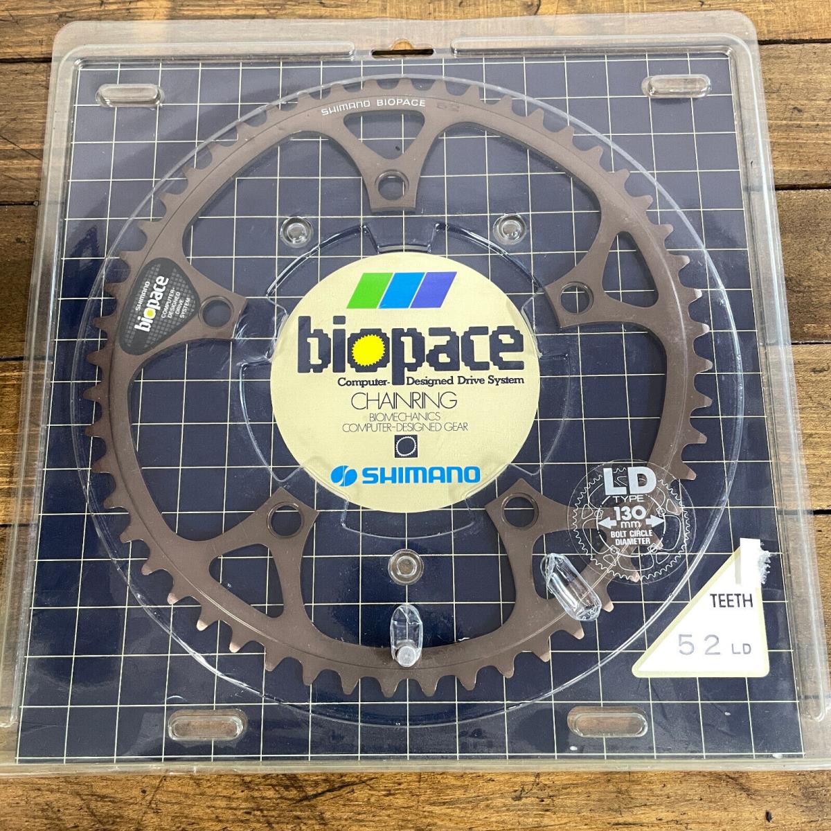 Vintage Shimano Biopace 52 Tooth Chainring 130 Bcd 52t Oval Nos Brown Bronze