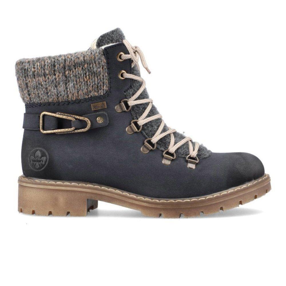 Rieker Women`s Fergie Lace Up Boot - Y9131-14 Blue Size 37
