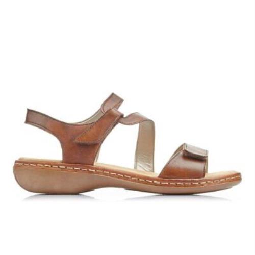 Rieker Women`s Regina C7 Adjustable Strap Sandal - 659C7-24 Brown Size 39
