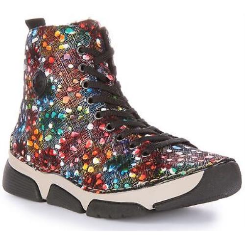 Rieker 45910-90 Hi Top Lace Up Ankle Boot Multi Colour Womens US 5 - 11