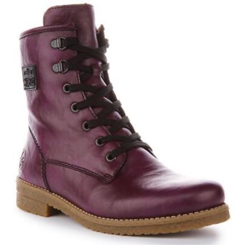 Rieker 73512-30 Fur Lining Zipper Ankle Boot Purple Womens US 5 - 10