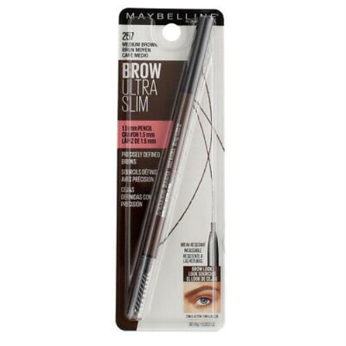5 Pack Maybelline Brow Ultra Slim Eyebrow Definer Pencil Medium Brown 257