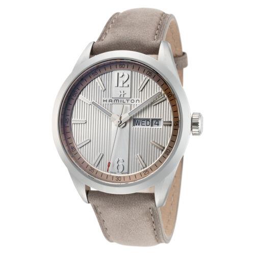 Hamilton Men`s Broadway 40mm Quartz Watch H43311915 - Dial: White, Other Dial: Silver, Other Band: Grey