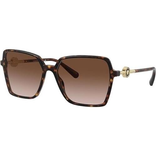 Versace VE 4396F 108/13 Havana Plastic Square Sunglasses Brown Gradient Lens