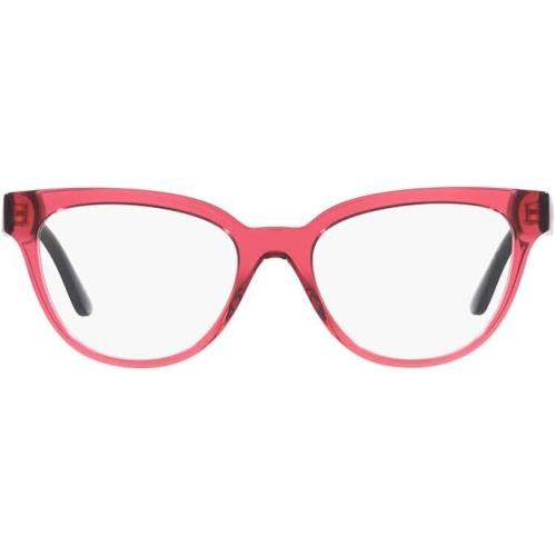 Versace VE 3315 5357 Transparent Red Plastic Cat Eye Eyeglasses 54mm