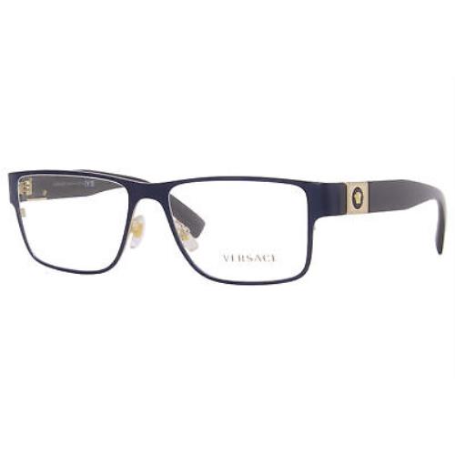 Versace VE1274 1468 Eyeglasses Frame Men`s Blue Full Rim Rectangle Shape 57mm