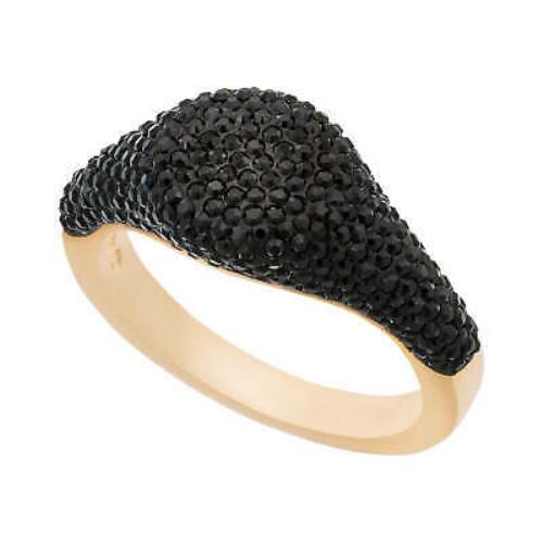 Swarovski Stone 23k Gold-plated Black Crystal Ring 5412036