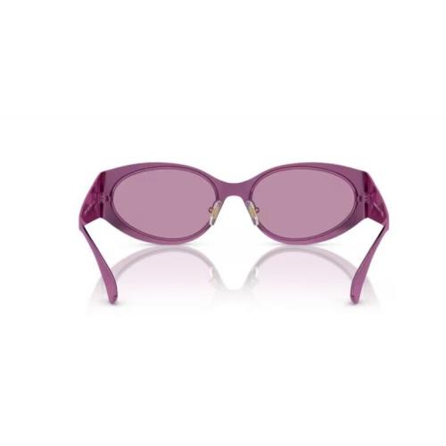 Versace 0VE2263 1503AK Metallic Fuxia/dark Violet Mirror Oval Women`s Sunglasses