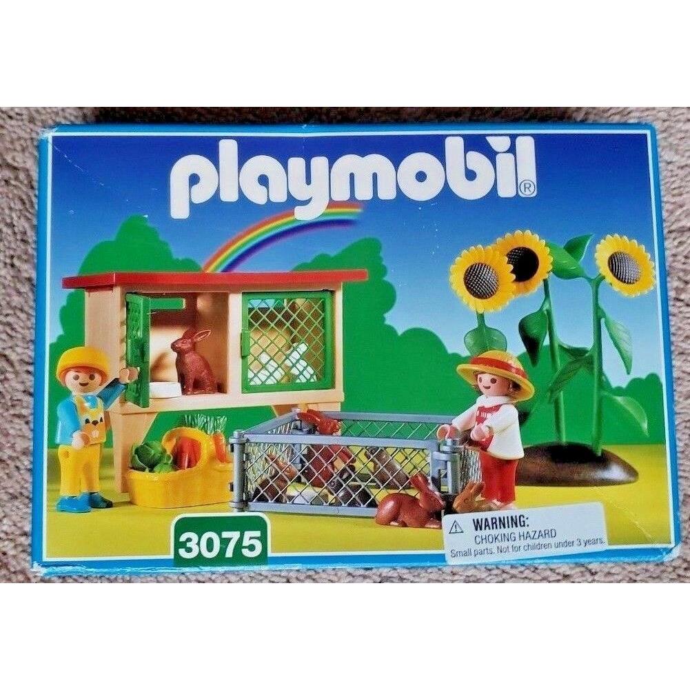 Playmobil 3075 Rabbit Hutch Children Flowers Mint in Box