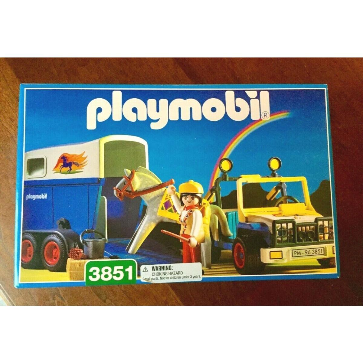 Playmobil 3851 Jeep Horse Trailer Mint in Box 1996