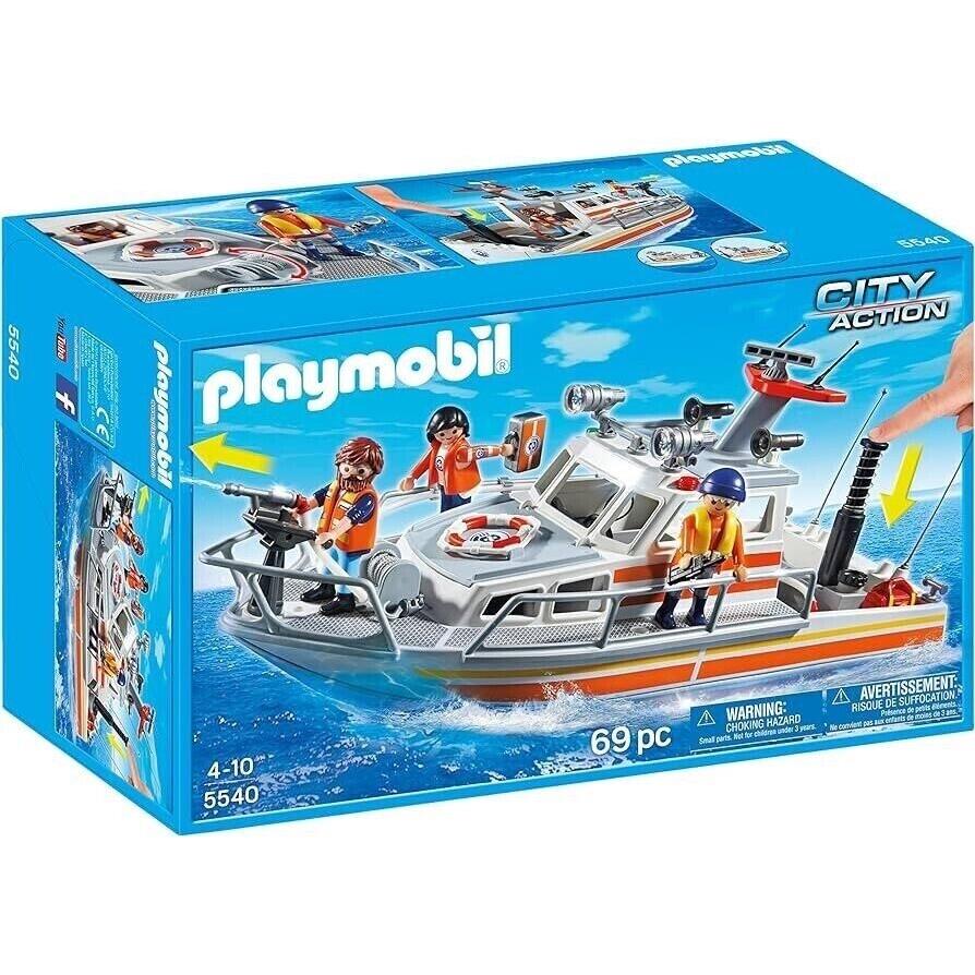 Playmobil 5540 Rescue Boat City Action Set with Water Hose