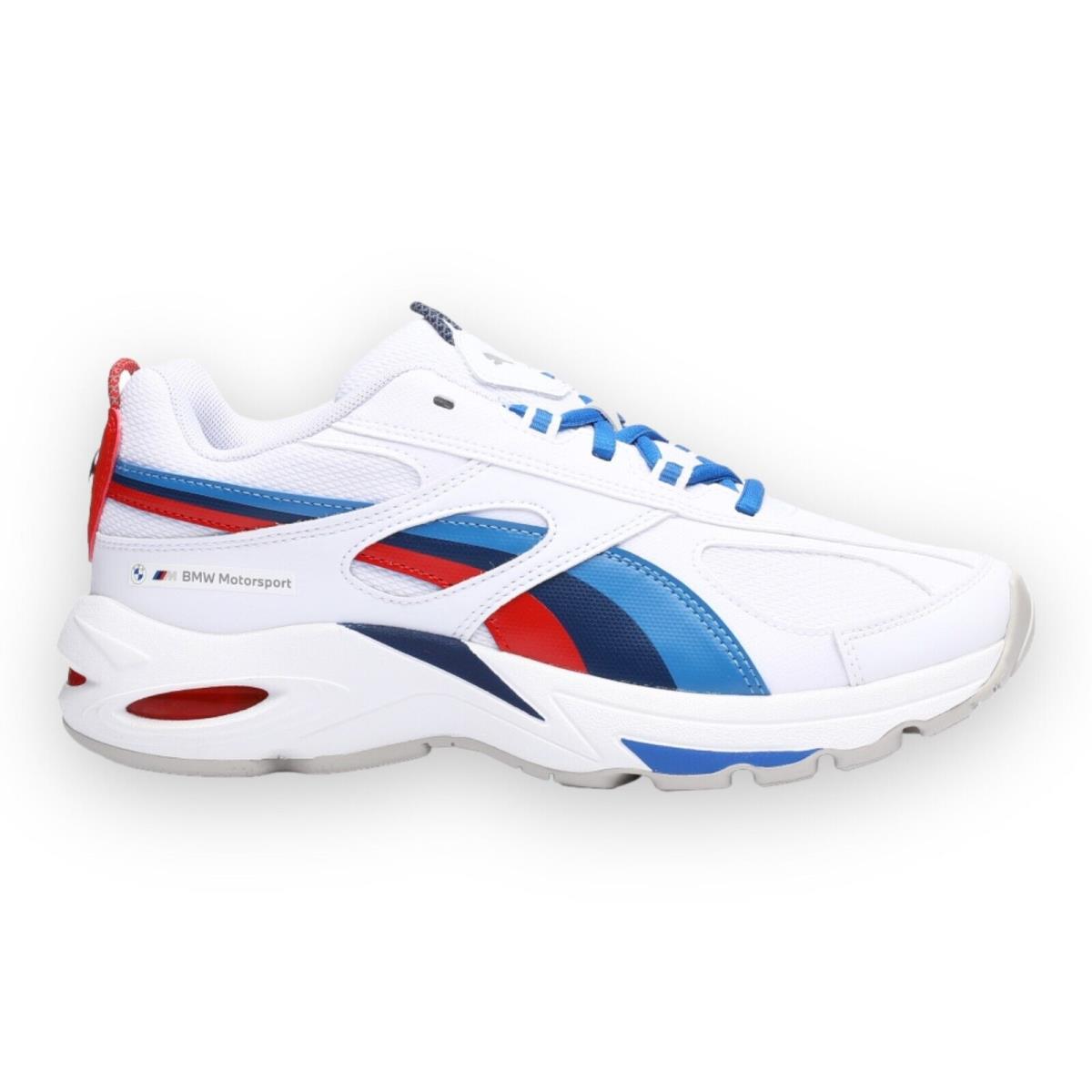 Puma Men`s Bmw M Motorsport Cell Speed Sneakers 307295 01 - WHITE/STRONG BLUE/FIERY RED