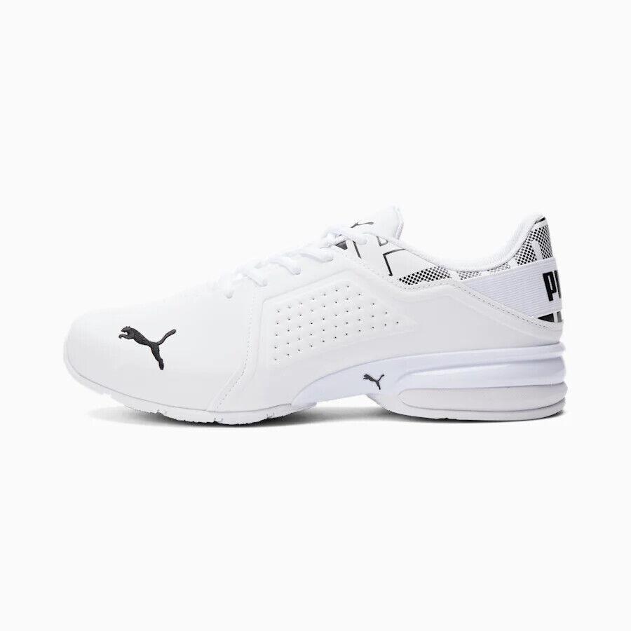 Puma Viz Runner Men`s Running Sneakers White Black - Black, White