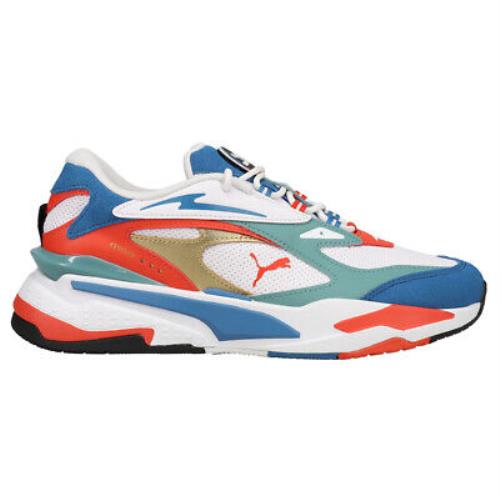 Puma Rsfast Go For Lace Up Mens Blue Orange White Sneakers Casual Shoes 38579 - Blue, Orange, White