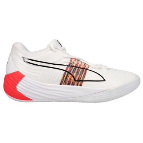Puma Fusion Nitro Spectra Basketball Mens White Sneakers Athletic Shoes 195684 - White