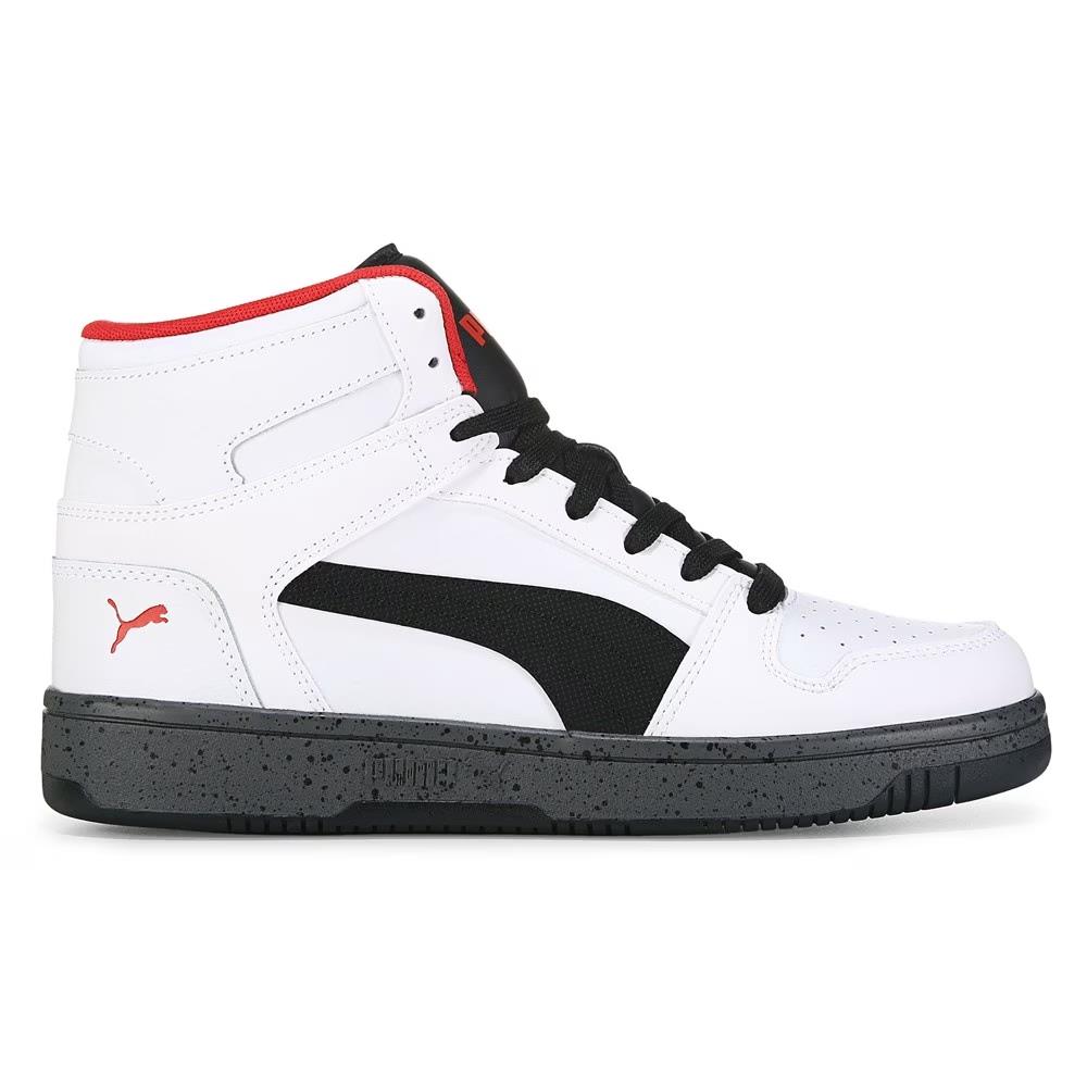 Puma Men`s Rebound Layup High Top Sneaker US 10 - White, Grey, Black, Red