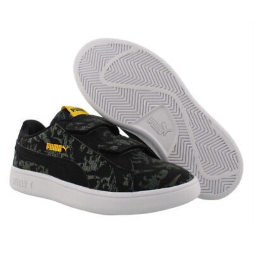 Puma Smash V2 Archeo V PS Boys Shoes Size 2.5 Color: Puma Black/thyme - Puma Black/Thyme, Main: Black