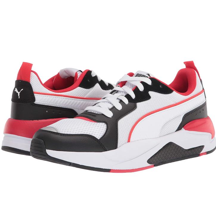 Puma Men`s X-ray Sneaker White White Black-high Risk Red Silver 11.5 M US