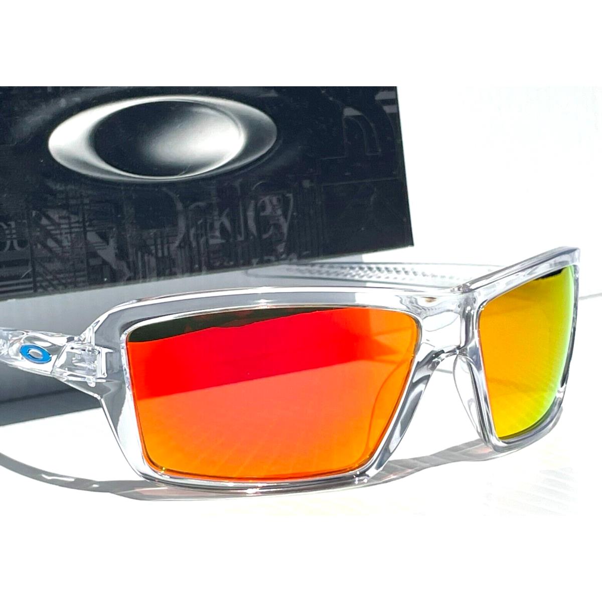 Oakley Cables Polished Clear Polarized Galaxy Ruby Lens Sunglass 9129