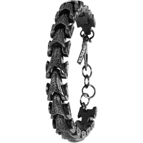 Invicta Men`s Element Black Stainless Steel Hook Buckle Clasp Bracelet 39628 - Black