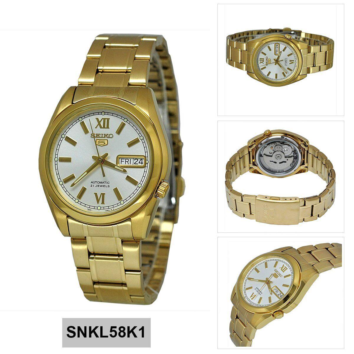 Seiko Series 5 Automatic Silver Dial Men`s Watch SNKL58