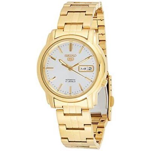 Seiko Men`s SNKK74 Gold Plated Stainless Steel Analog with Silver Dial Watch